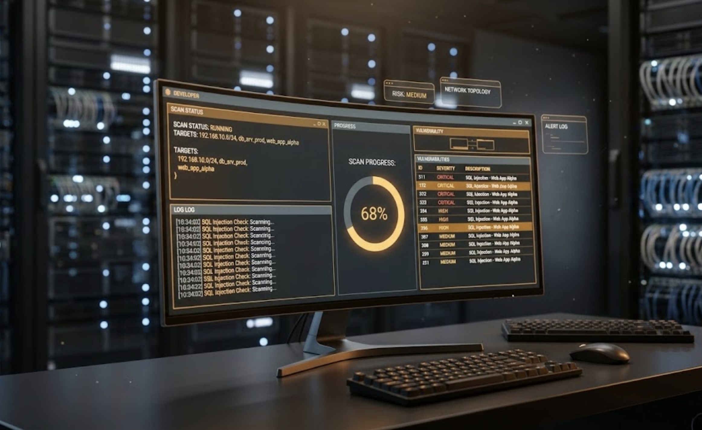 Developer terminal showing real-time vulnerability scan